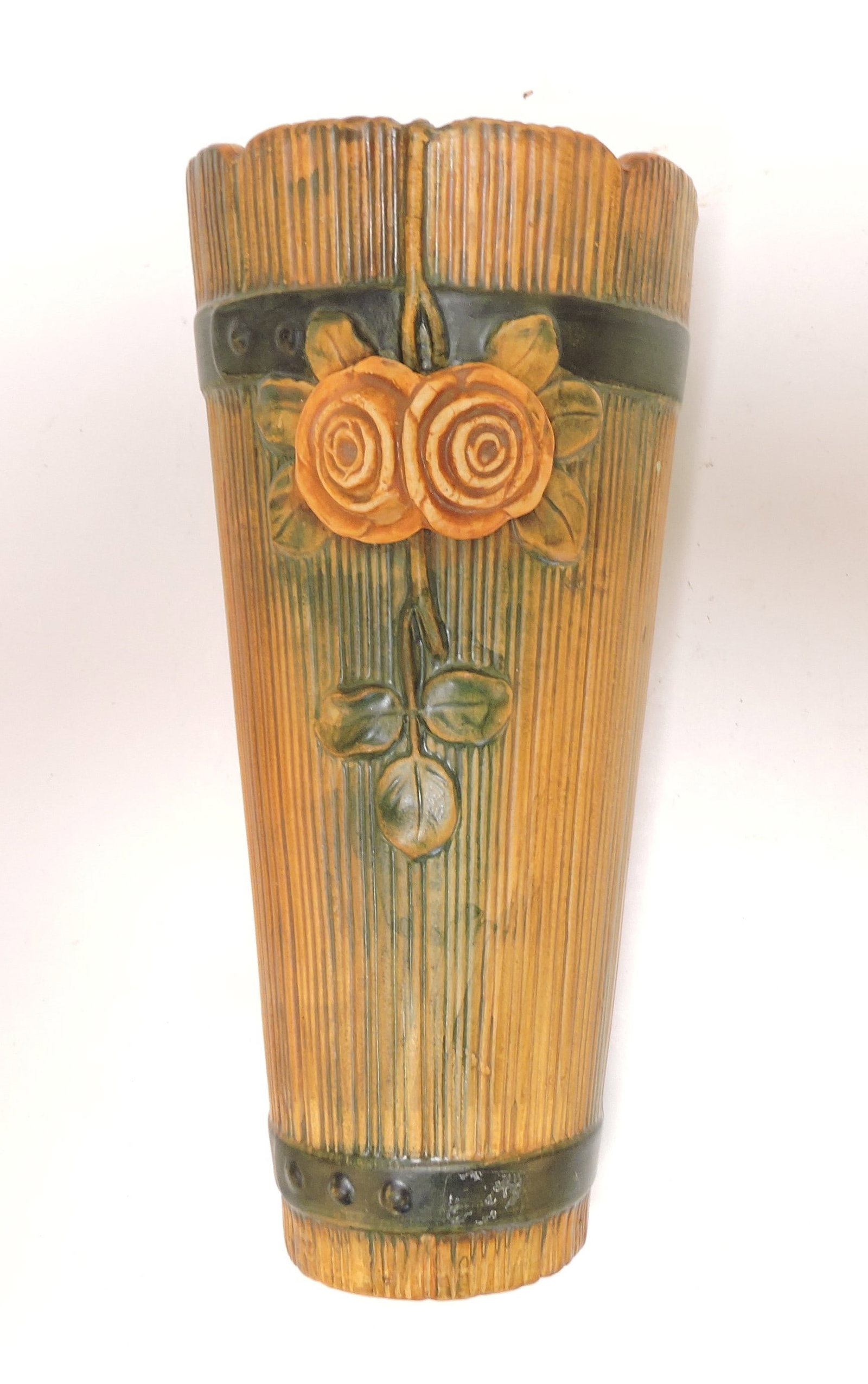 Weller Pottery Woodrose 10 1/4": wall pocket