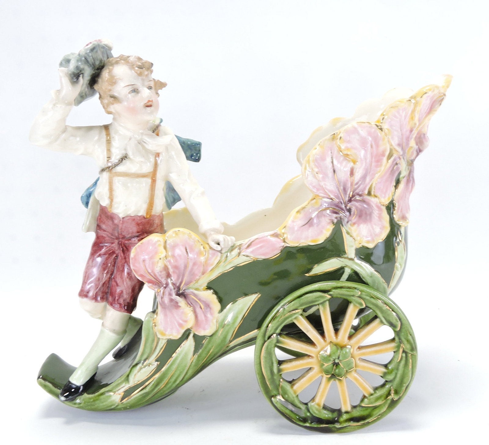 Continental majolica table center with (1 of 2)