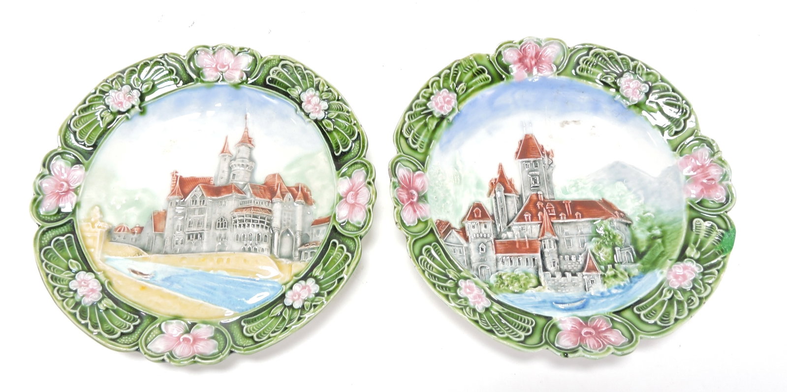 Continental majolica pair of 6 1/4" (1 of 1)