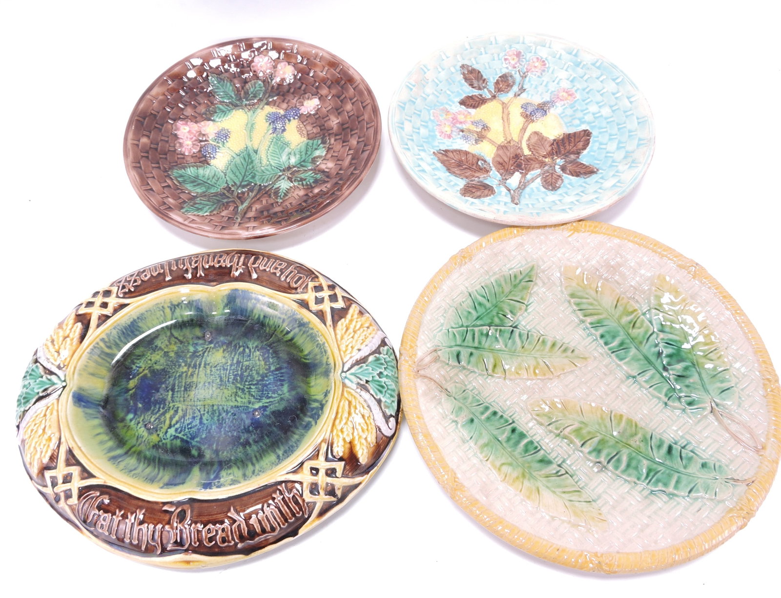 Majolica lot of 4 plates/platters, (1 of 1)
