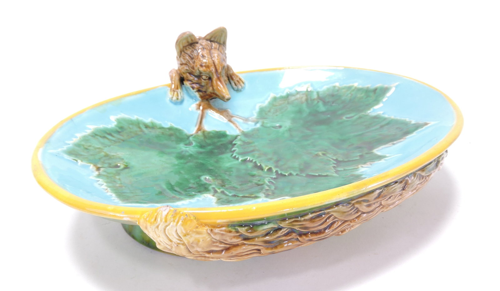 George Jones majolica fox serving (1 of 3)