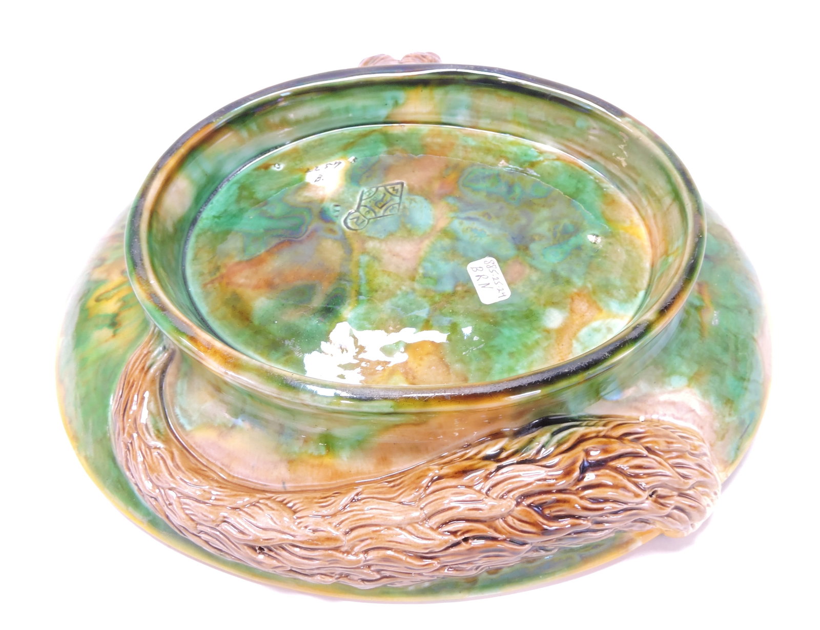 George Jones majolica fox serving - 3