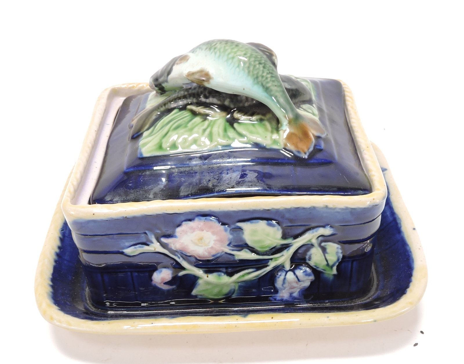 Cobalt majolica sardine box (1 of 1)