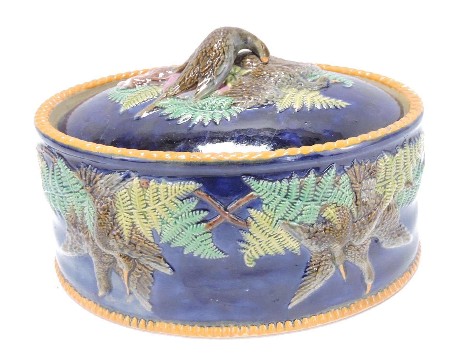 Brownfield cobalt majolica game dish (1 of 2)