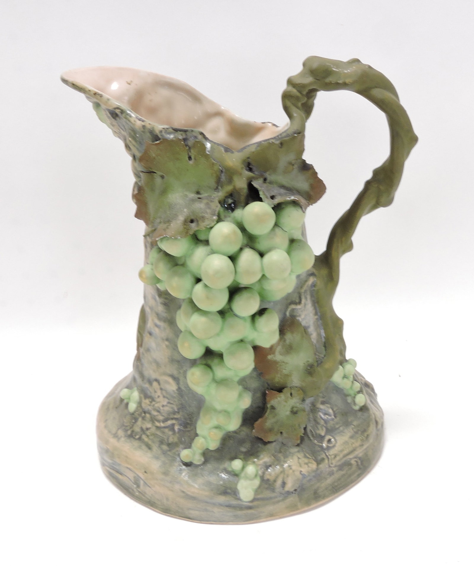 Amphora (attributed) porcelain grape: pitcher, 10"