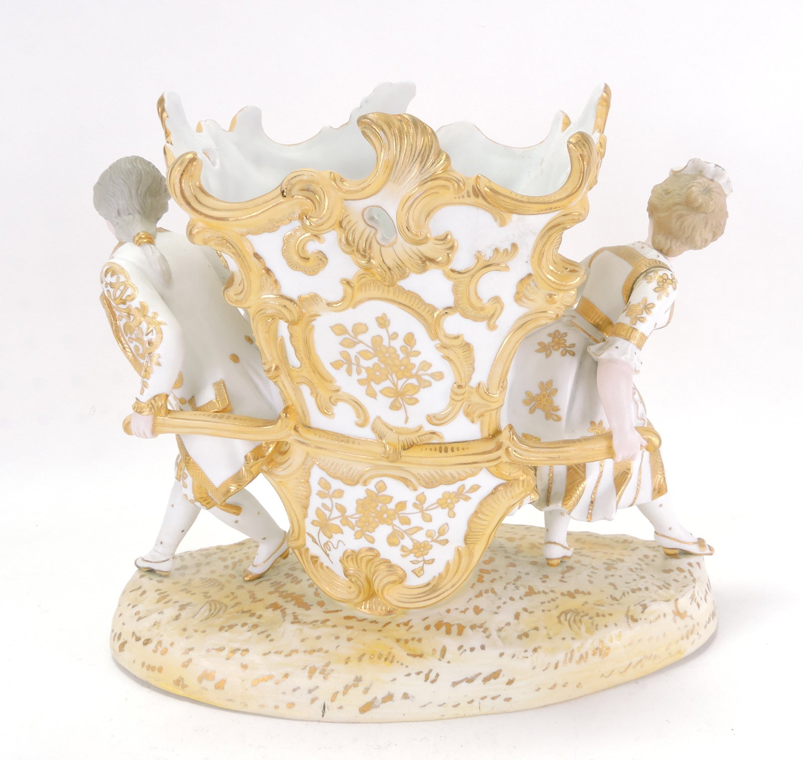 Bisque table center with man and - 2