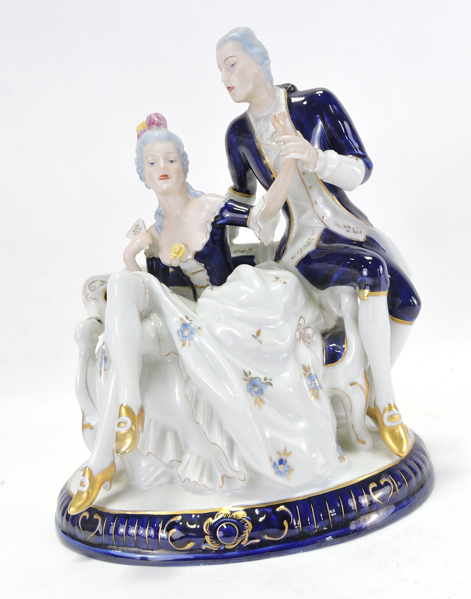 Royal Dux porcelain figure of a couple, (1 of 2)