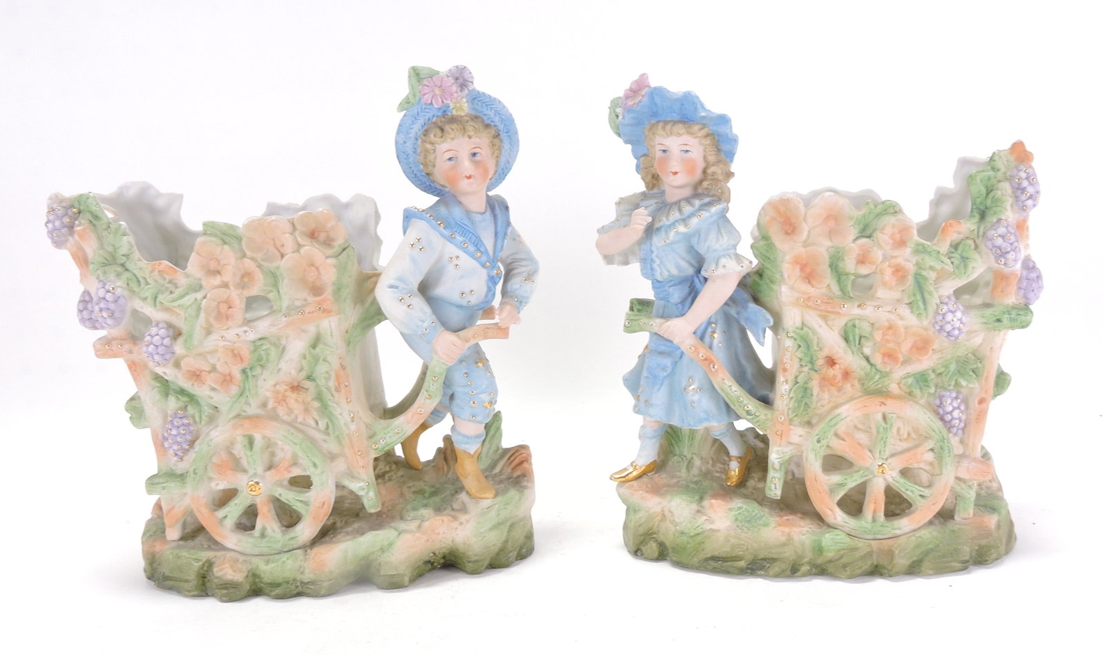 Bisque pair of vintager figures, 9" (1 of 2)