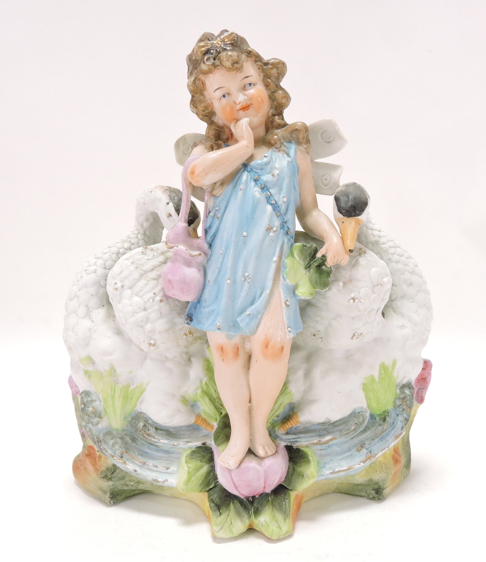 Bisque figural vase with girl and (1 of 2)