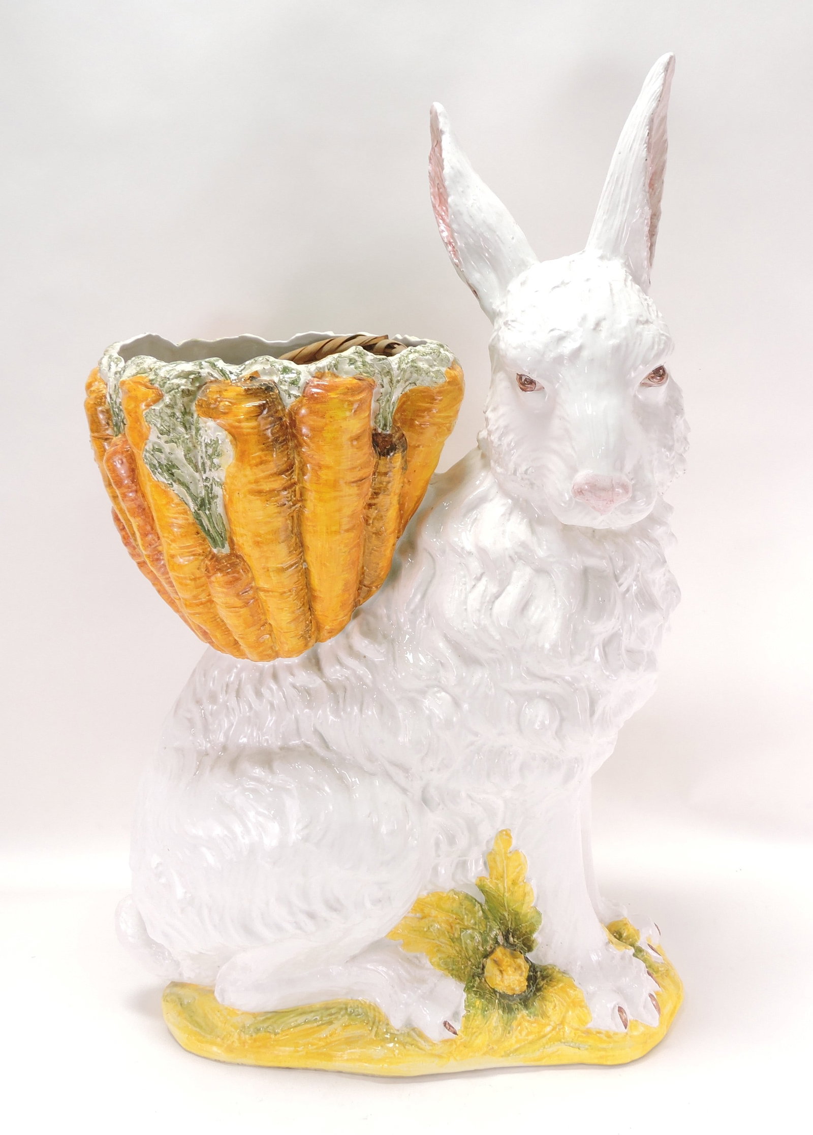 Monumental ceramic rabbit jardiniere, (1 of 1)