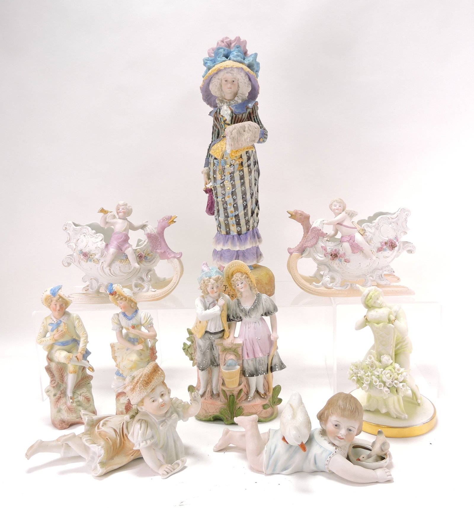 Bisque lot of 9 figures, 5" to 16" (1 of 1)