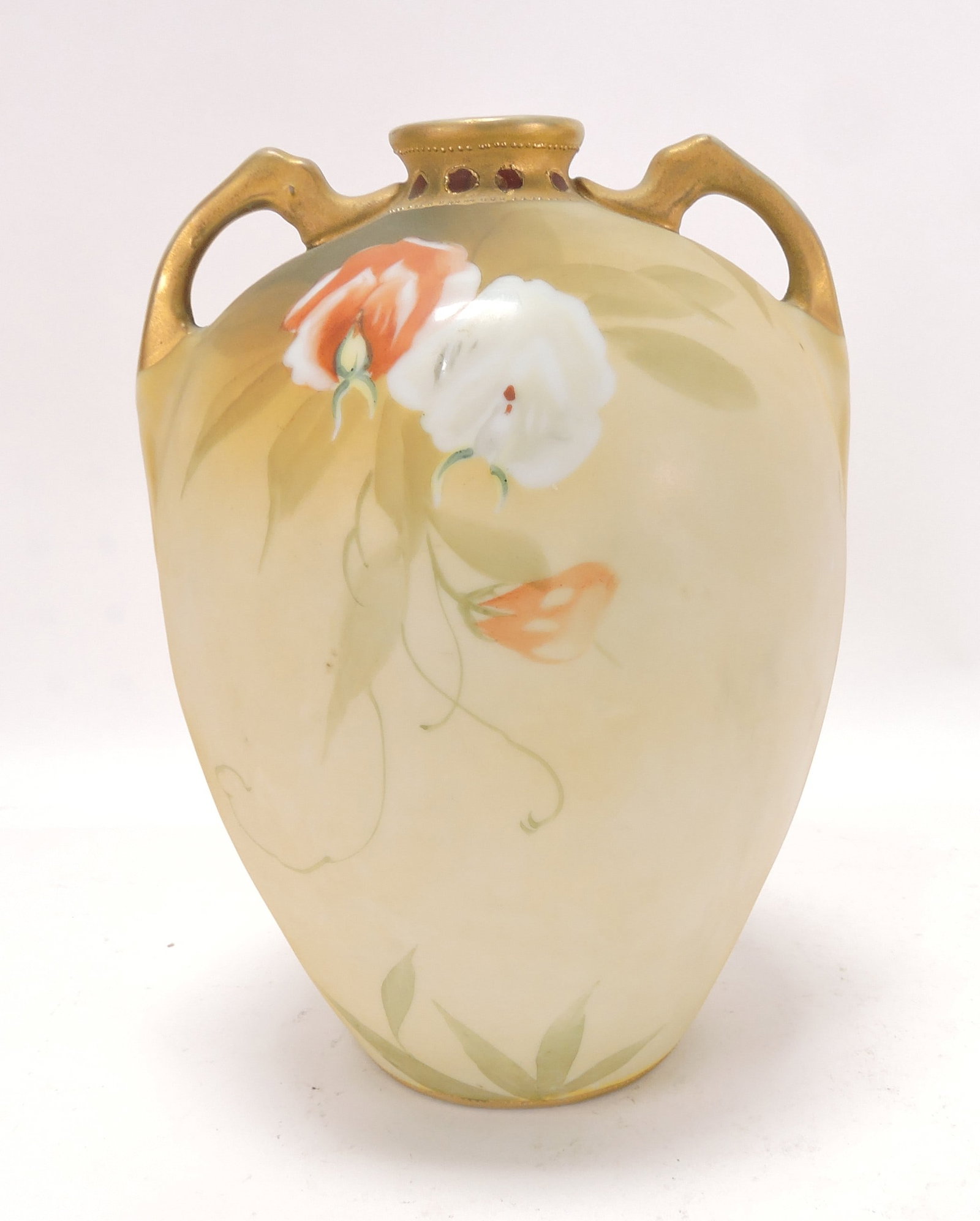 Nippon two handled vase, 8" - 2