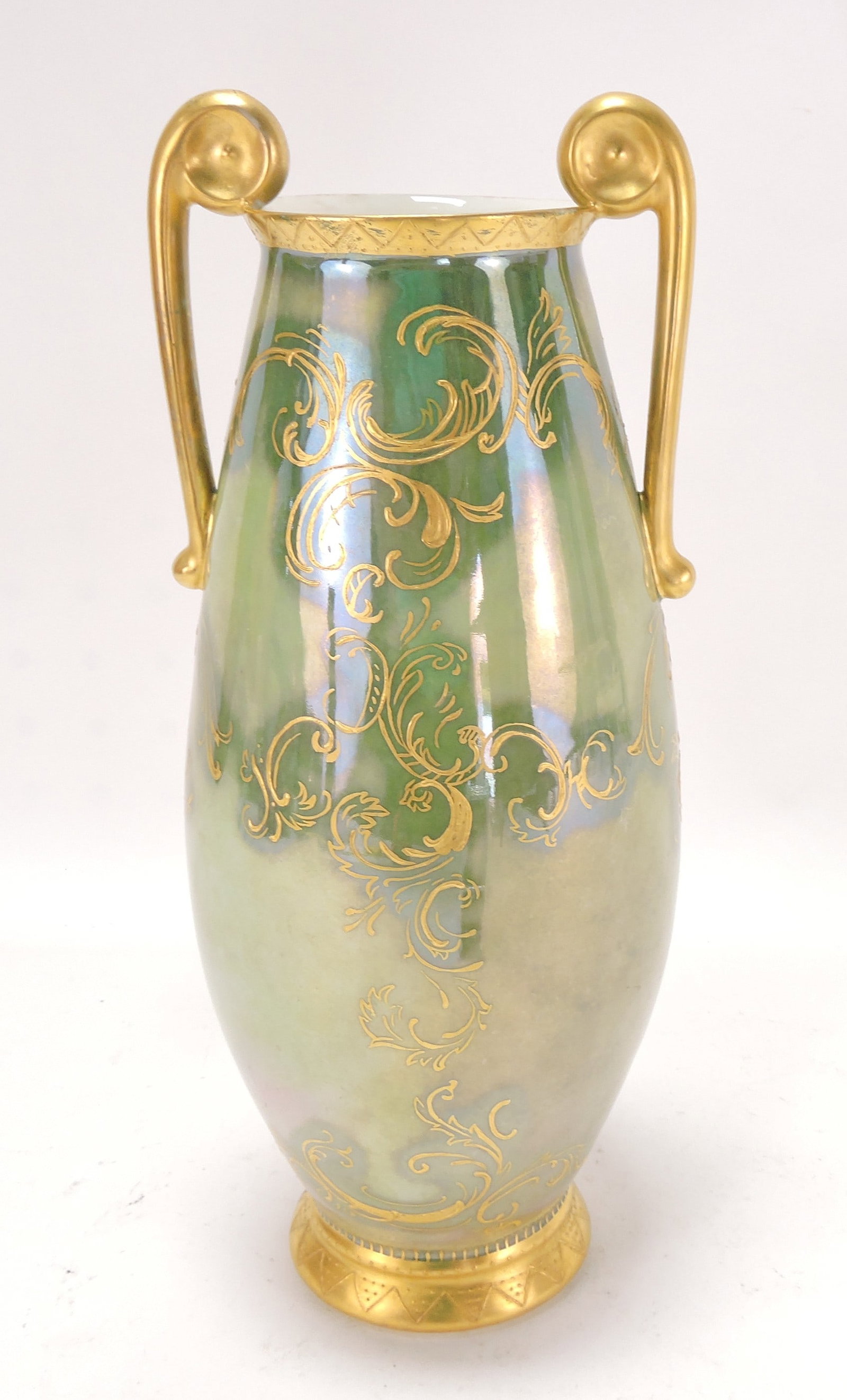 Porcelain portrait vase, 10" - 2