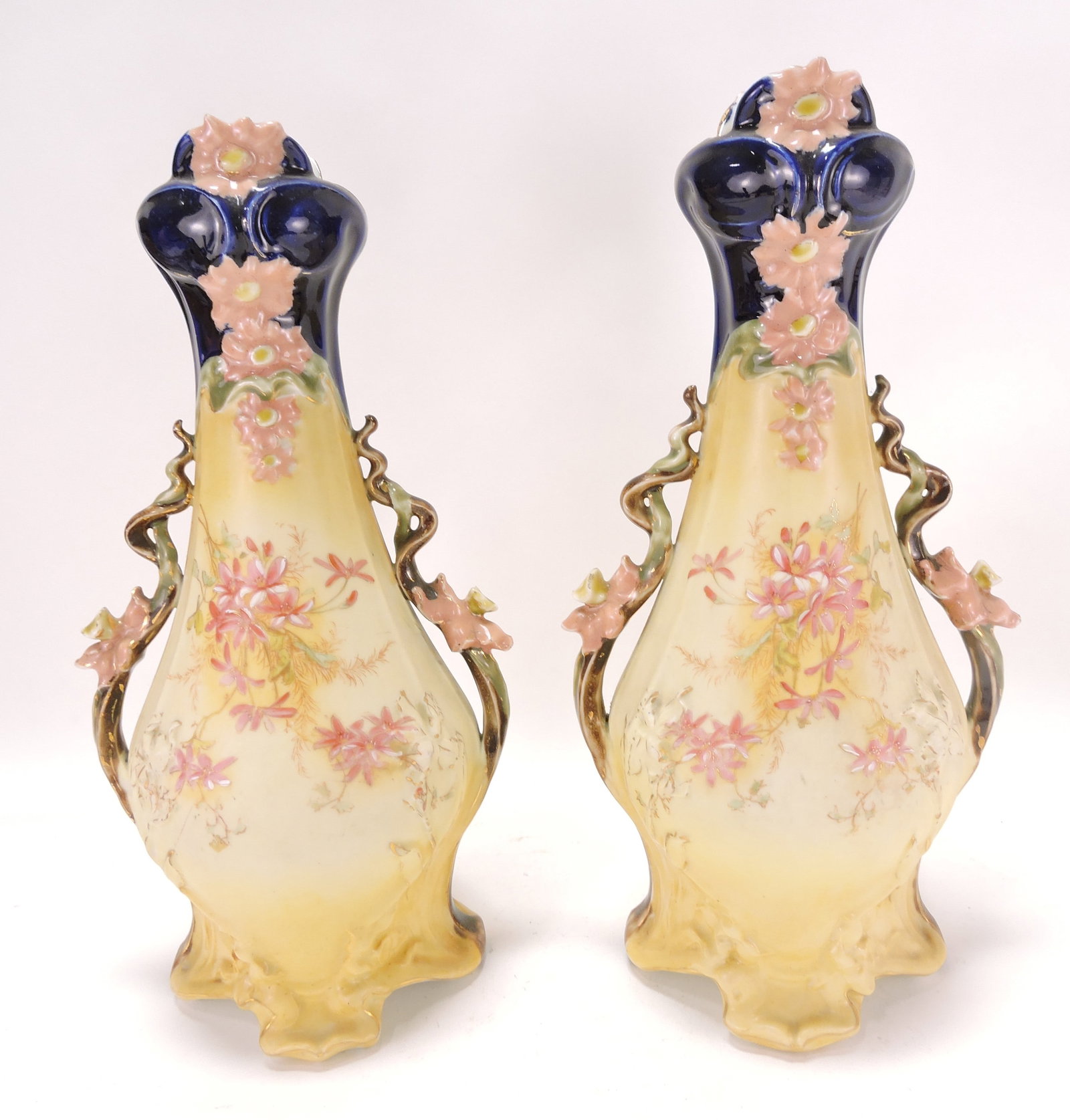 Austrian pair of vases, 14": .