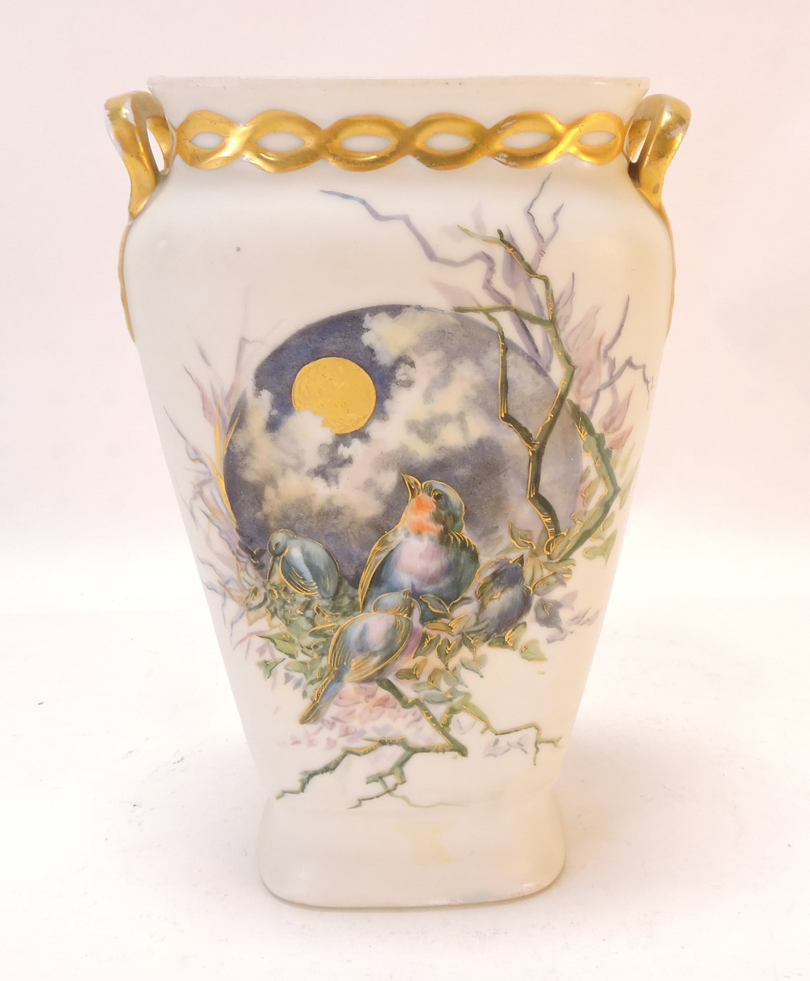 Limoges (unmarked) vase with bird and (1 of 2)