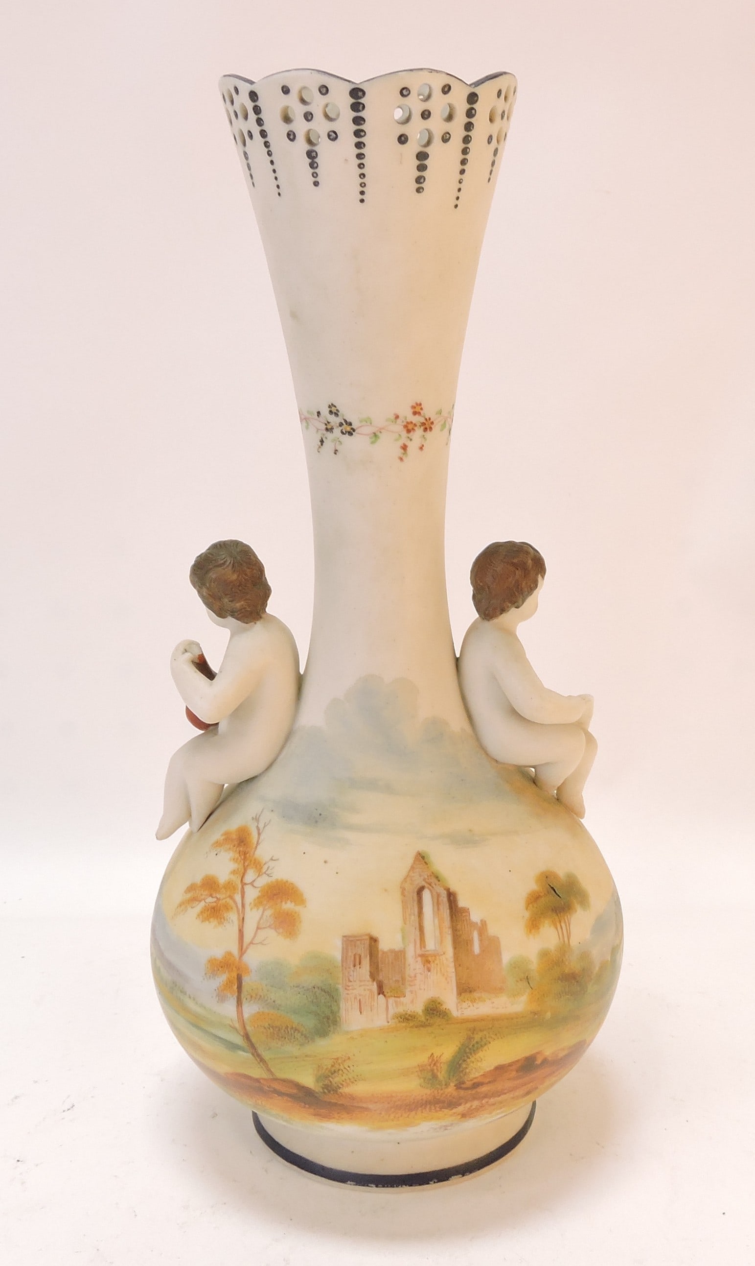 Parianware decorated vase with - 2