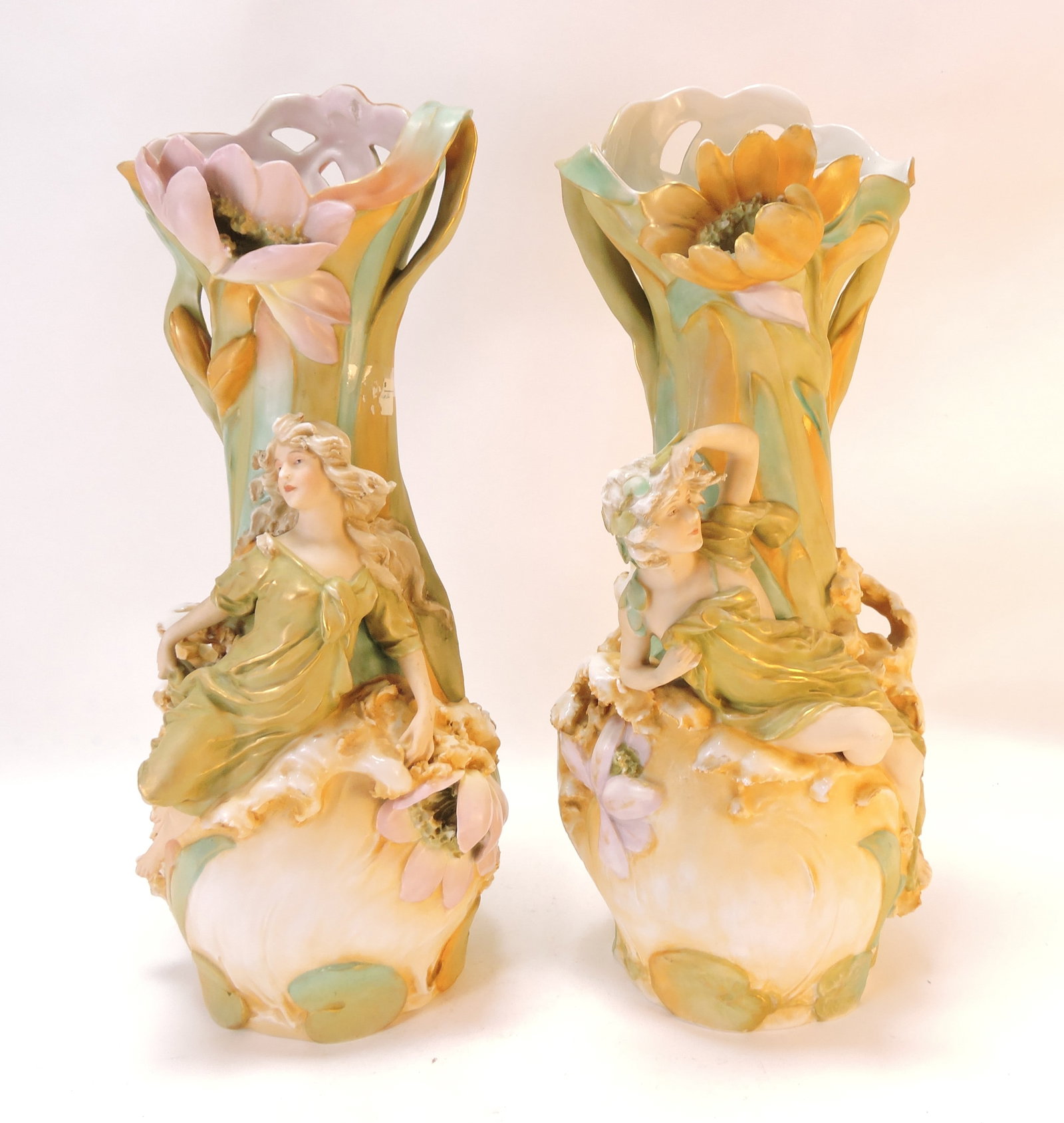 Royal Dux porcelain pair of figural (1 of 4)