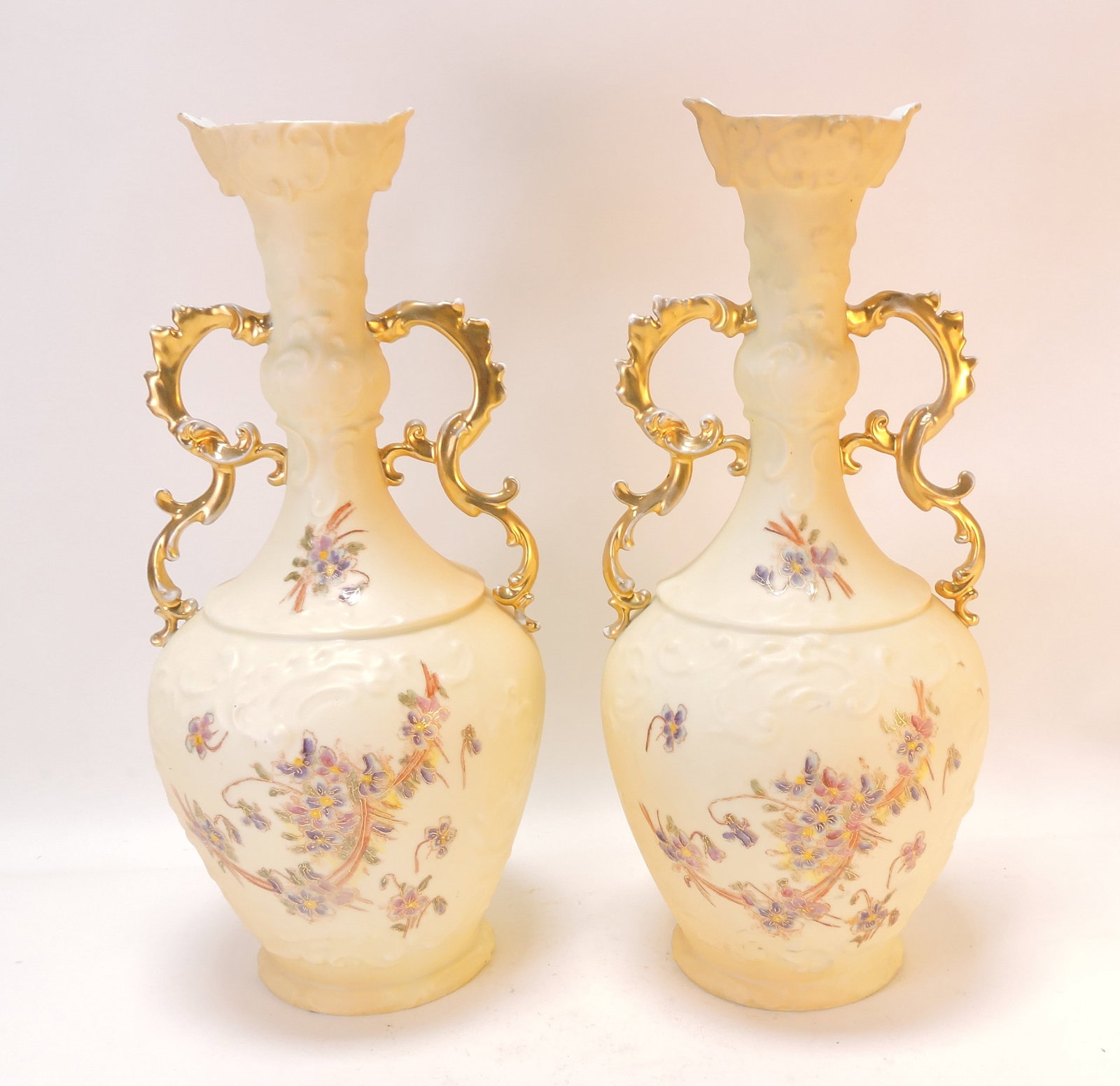 Royal Rudolstadt pair of 15" vases: .