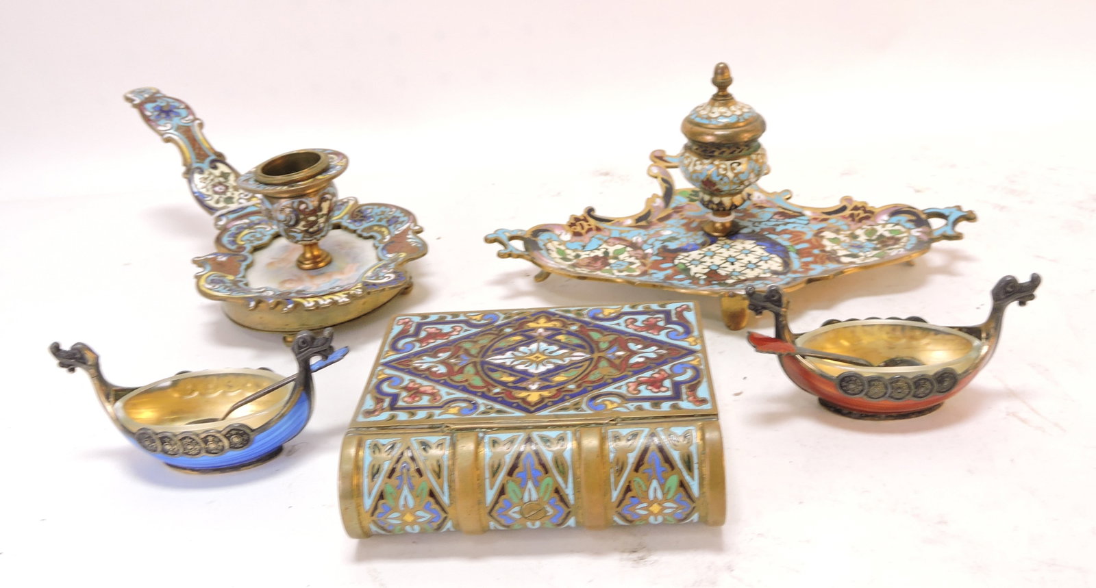 Champleve lot of 5 pcs: .