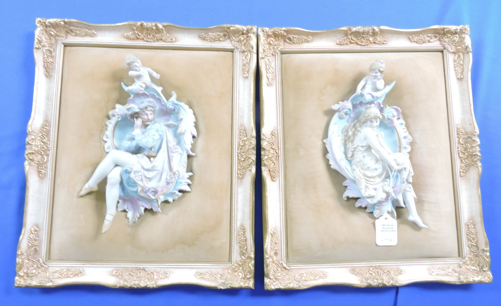 Pair of bisque wall plaques, 19"x16" (1 of 1)