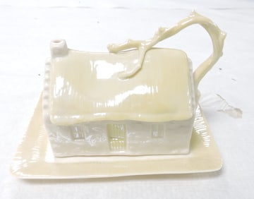 Belleek cabin butter dish