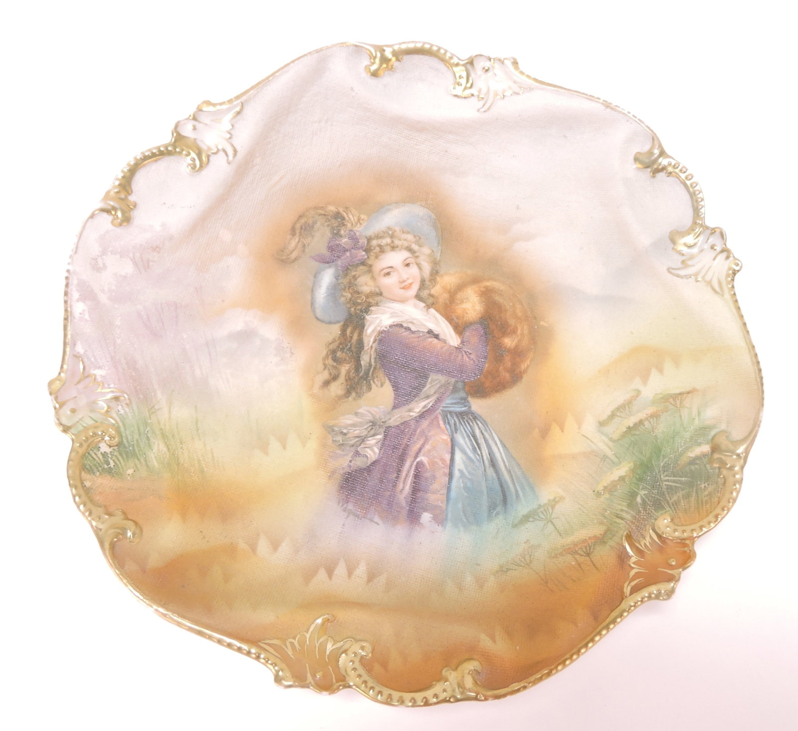 Royal Bayreuth tapestry portrait plate,: 9 1/2"