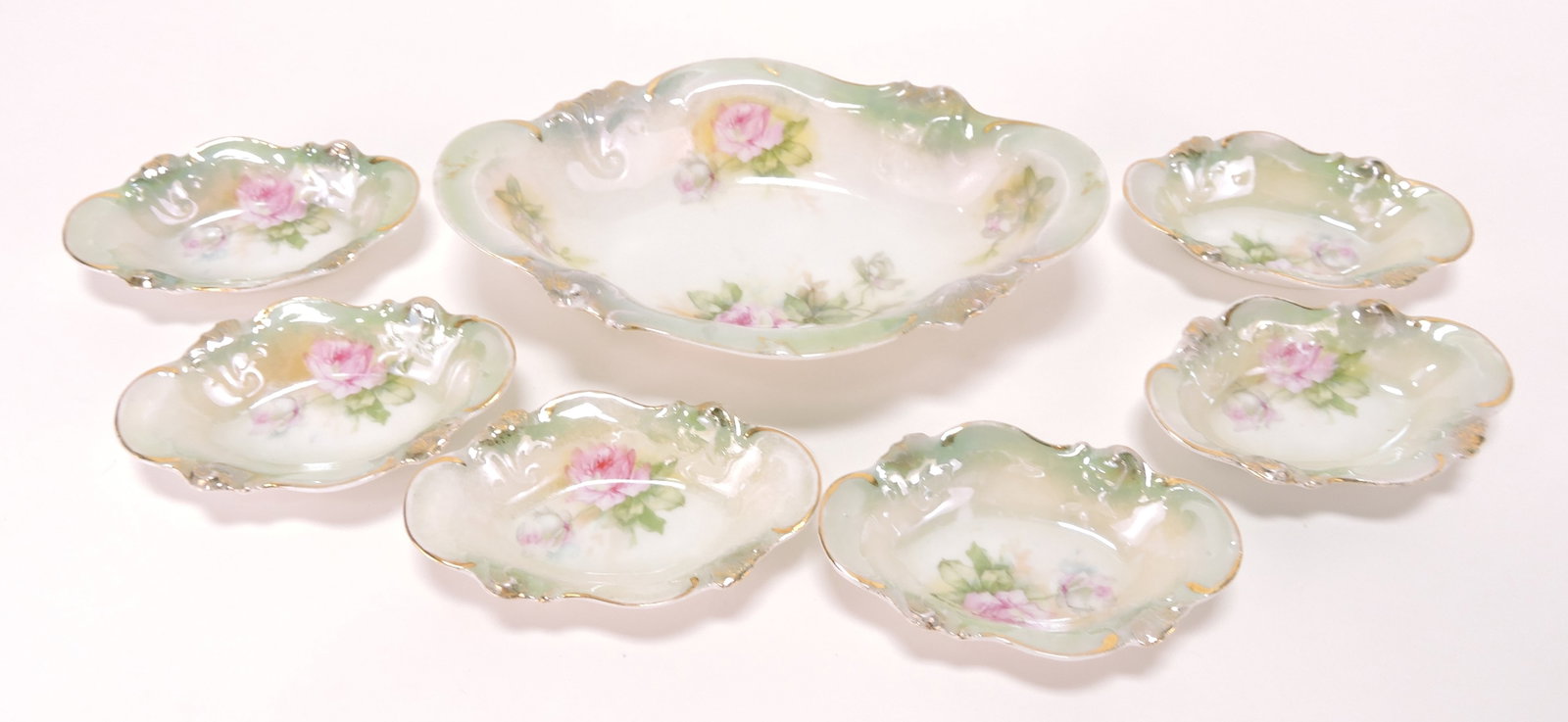 R.S. Prussia 7 piece nut set: .