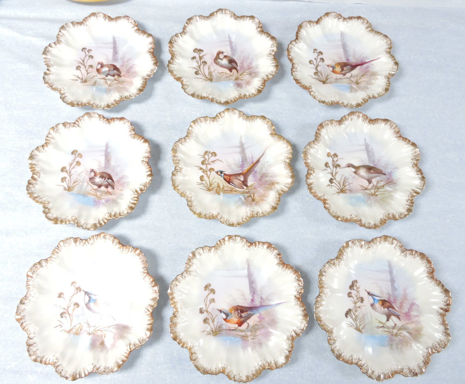 French Limoges set of 9 - 9 1/4" (1 of 2)