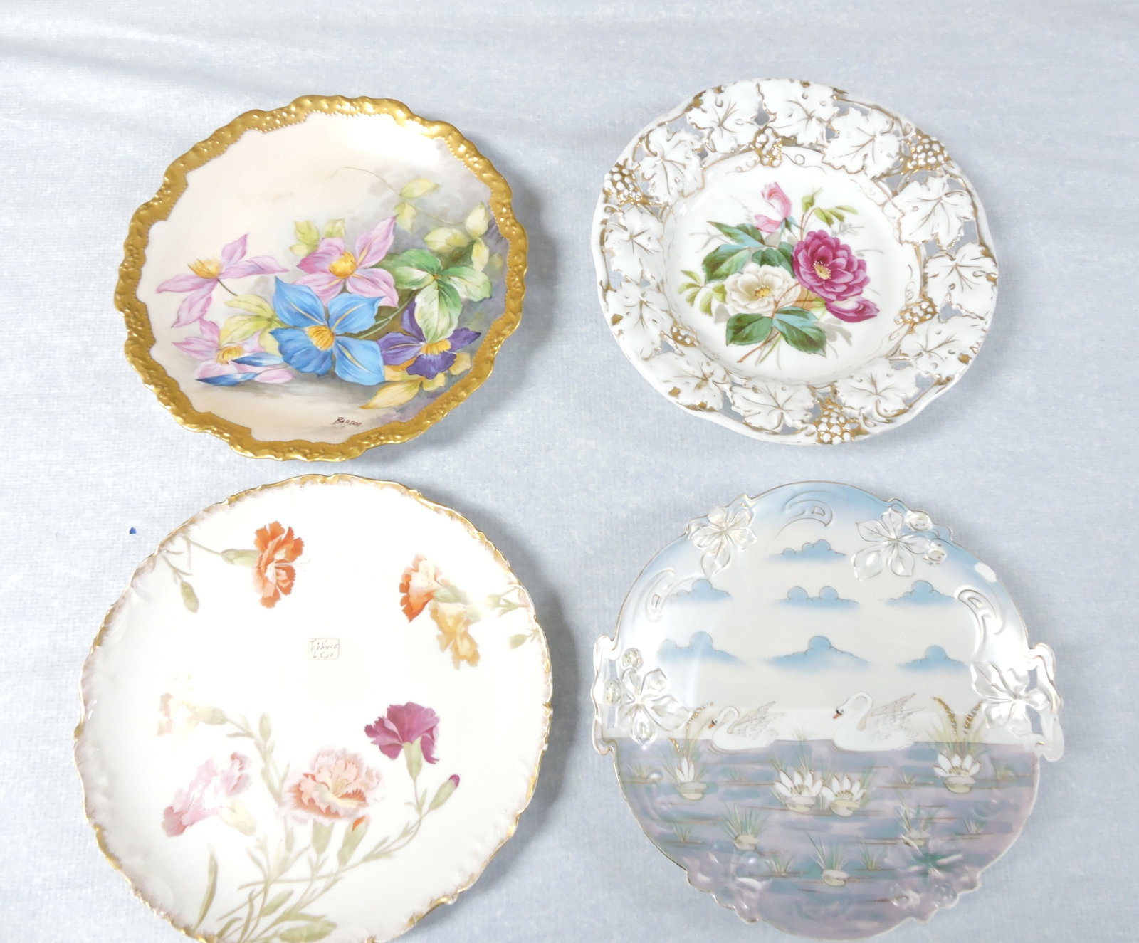 Porcelain lot of 4 large cake plates, (1 of 1)