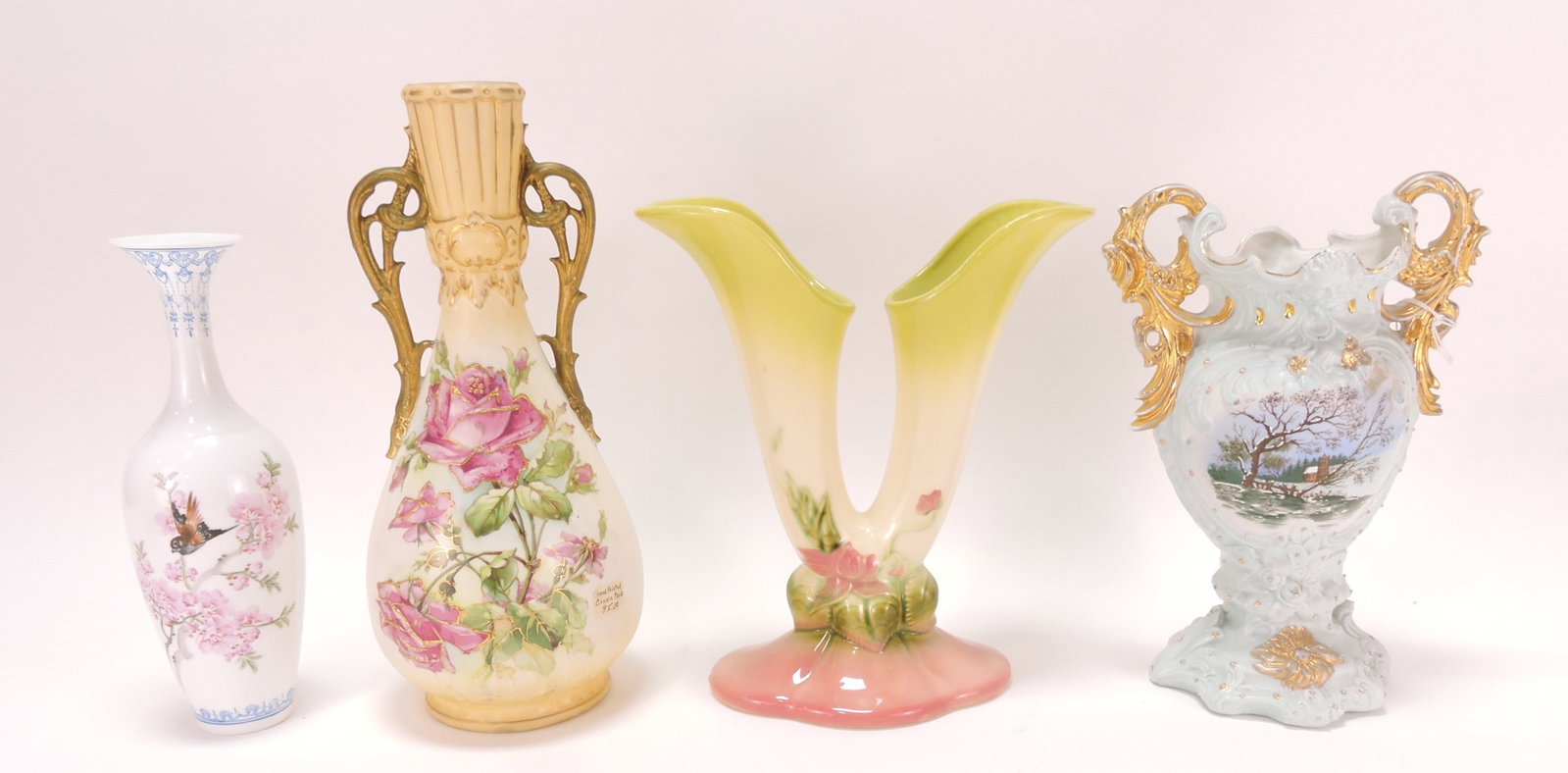 Lot of 4 vases, 8 1/2" to 11": .