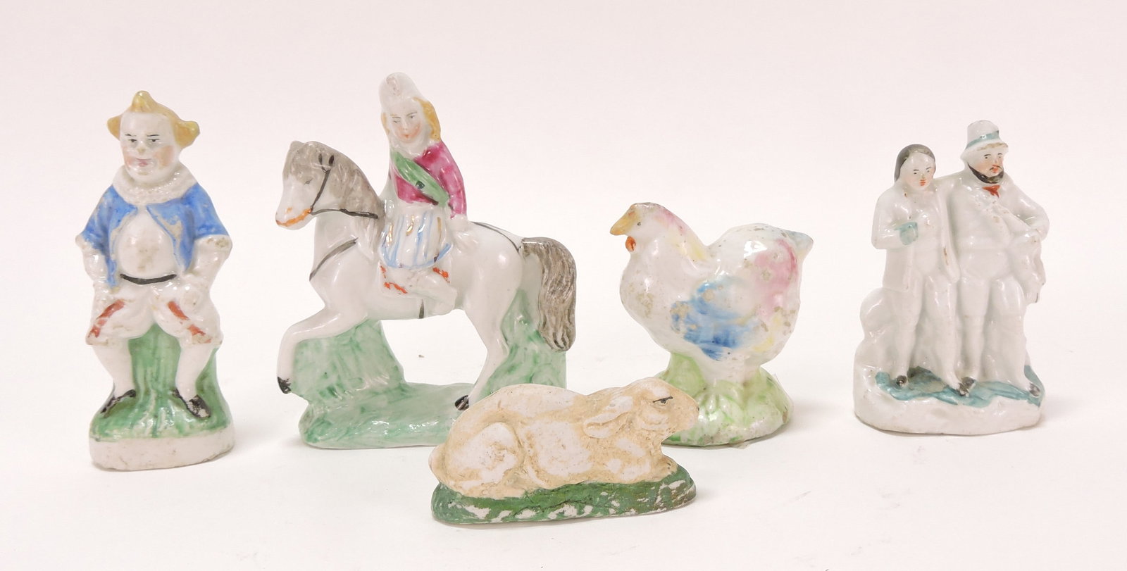 Staffordshire lot of 5 figures, 1" to 4": .