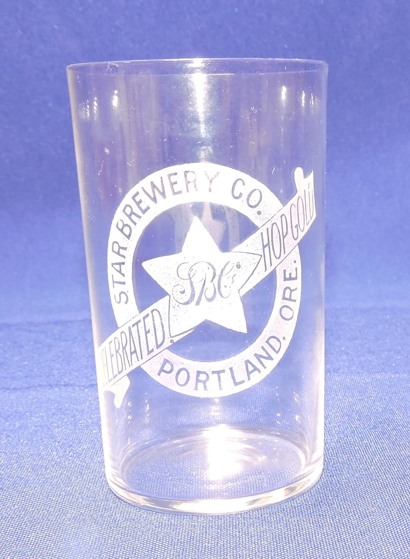 Pre-Prohibition etched beer glass, (1 of 1)