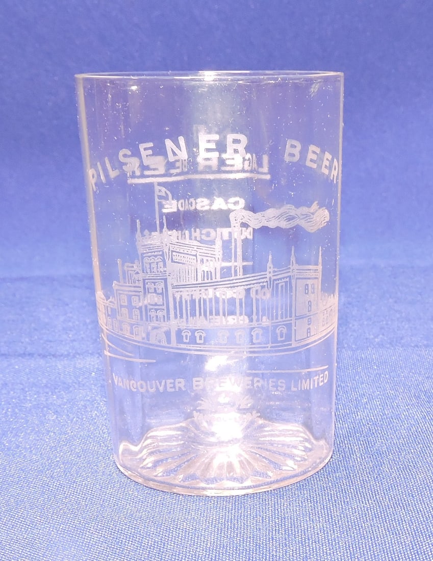 Pre-Prohibition etched beer glass, (1 of 1)