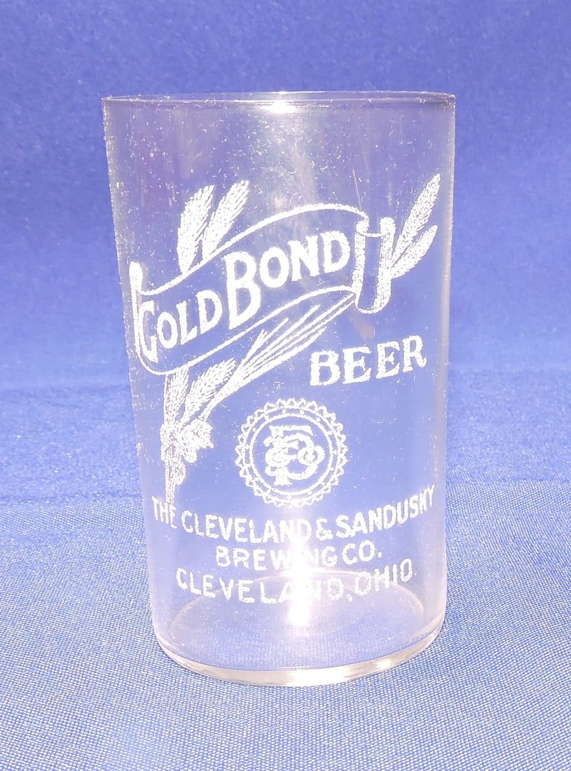 Pre-Prohibition etched beer glass, (1 of 1)
