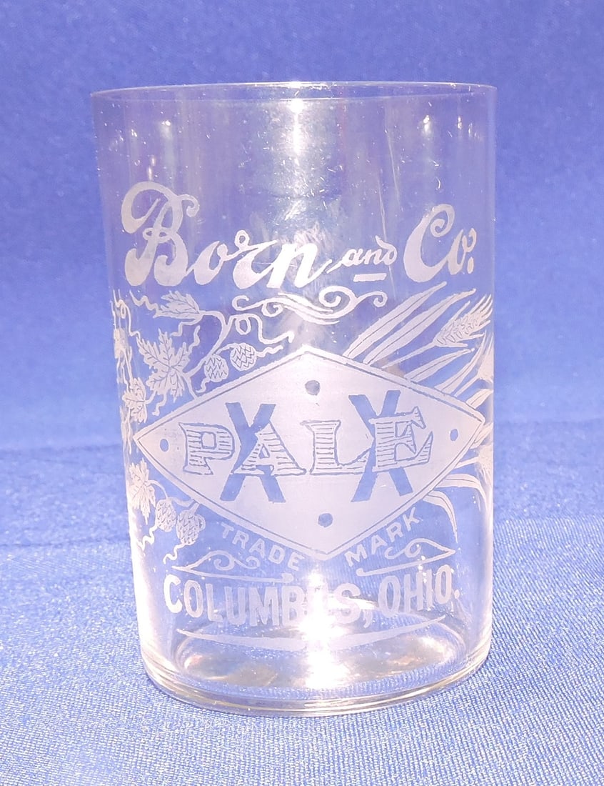 Pre-Prohibition etched beer glass, (1 of 1)