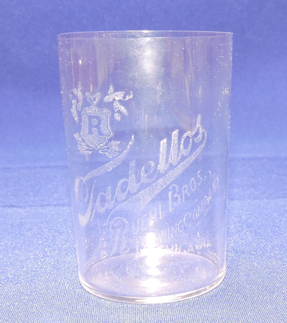Pre-Prohibition etched beer glass, (1 of 1)
