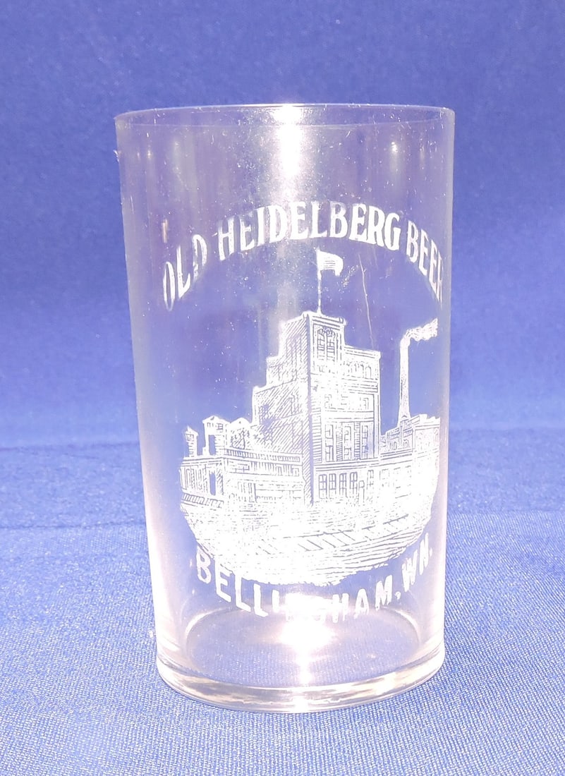 Pre-Prohibition etched beer glass, (1 of 1)