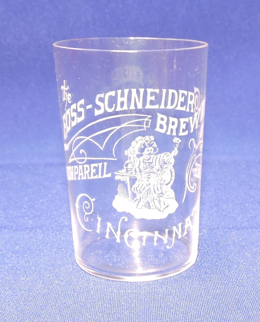 Pre-Prohibition etched beer glass, (1 of 1)