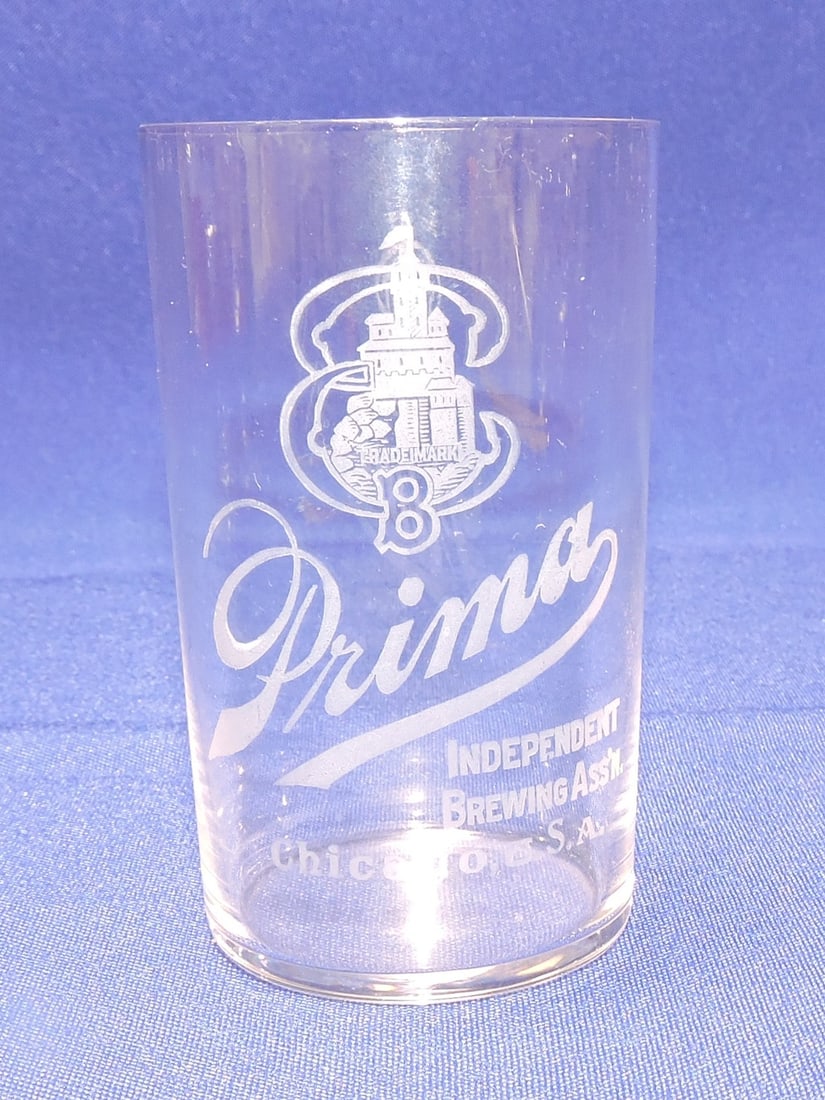 Pre-Prohibition etched beer glass, (1 of 1)