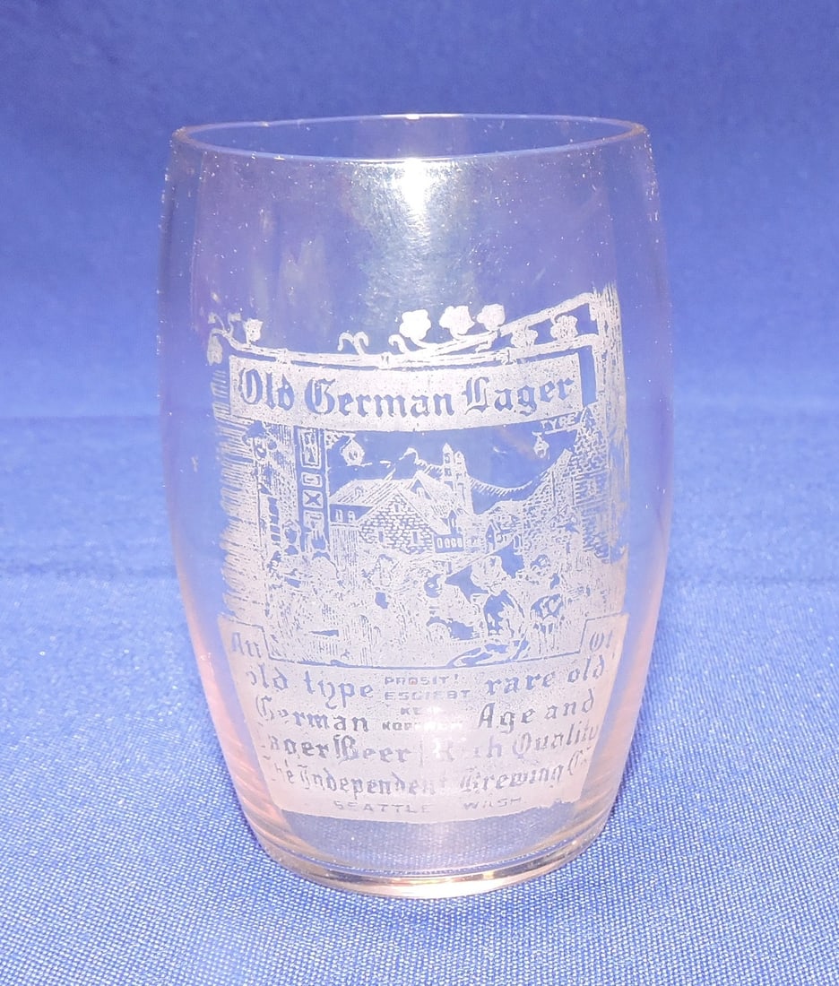 Pre-Prohibition etched beer glass, (1 of 1)