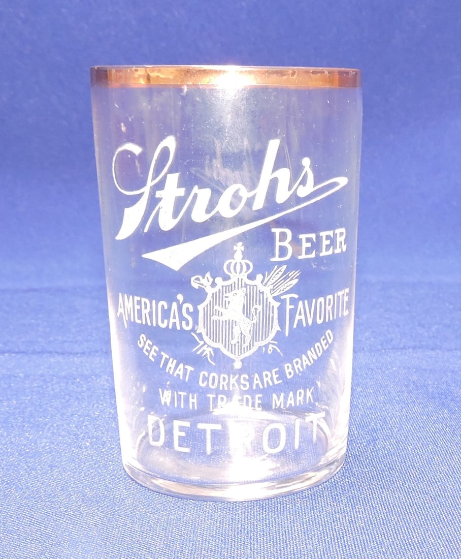 Pre-Prohibition etched beer glass, (1 of 1)