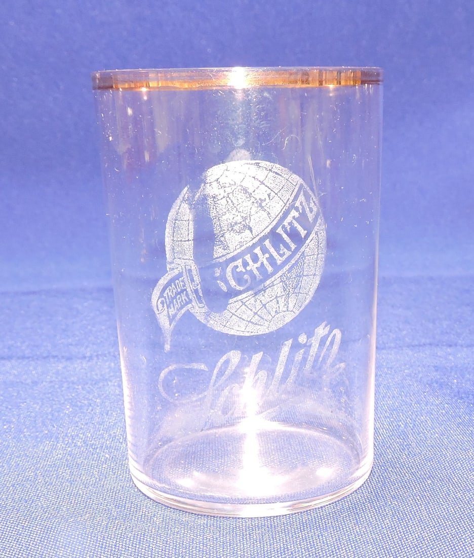 Pre-Prohibition etched beer glass, (1 of 1)