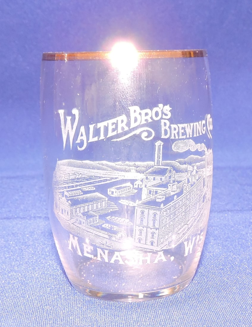 Pre-Prohibition etched beer glass, (1 of 1)
