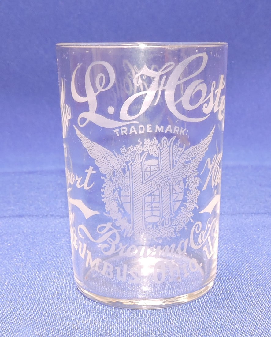 Pre-Prohibition etched beer glass, (1 of 1)