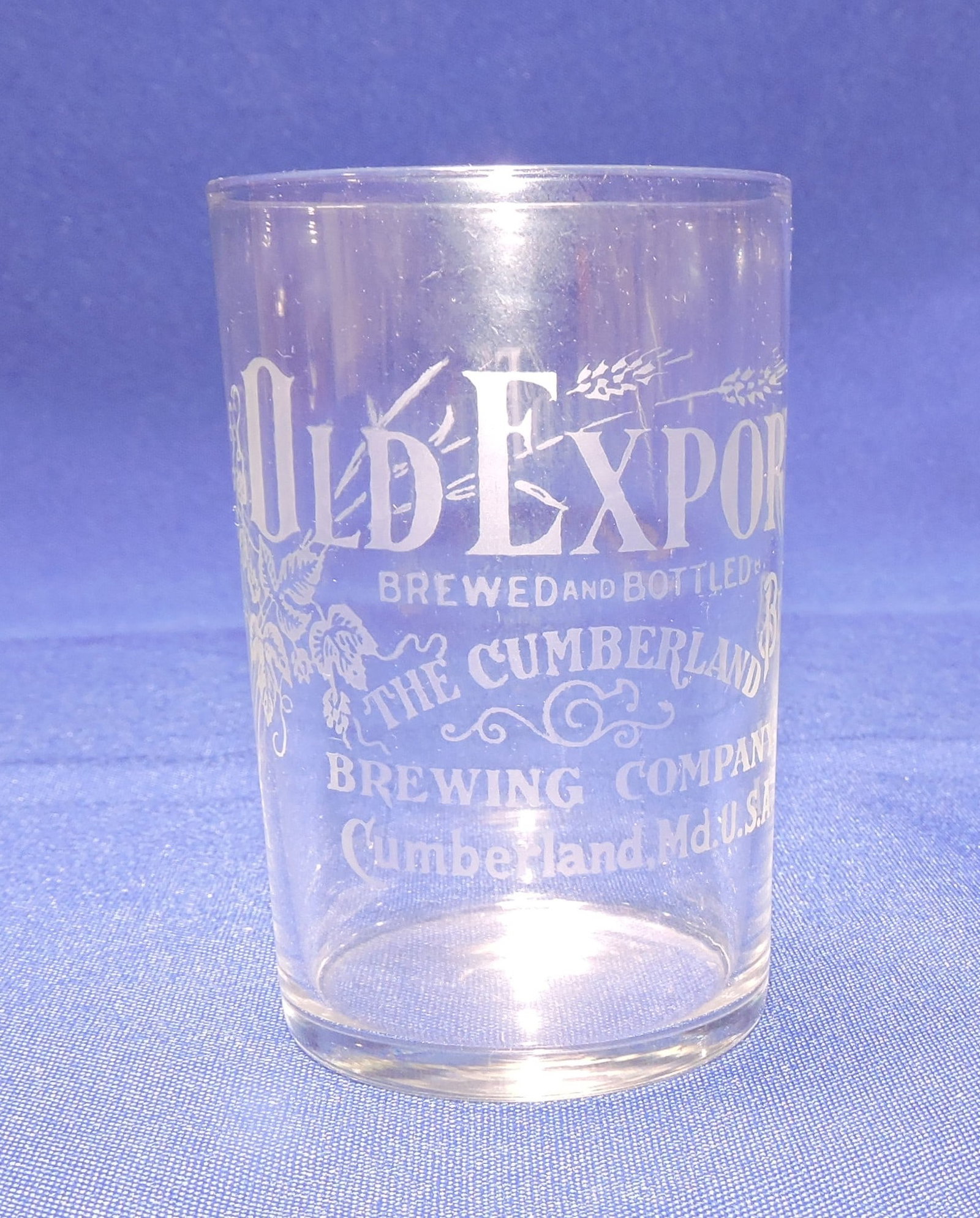 Pre-Prohibition etched beer glass, (1 of 1)