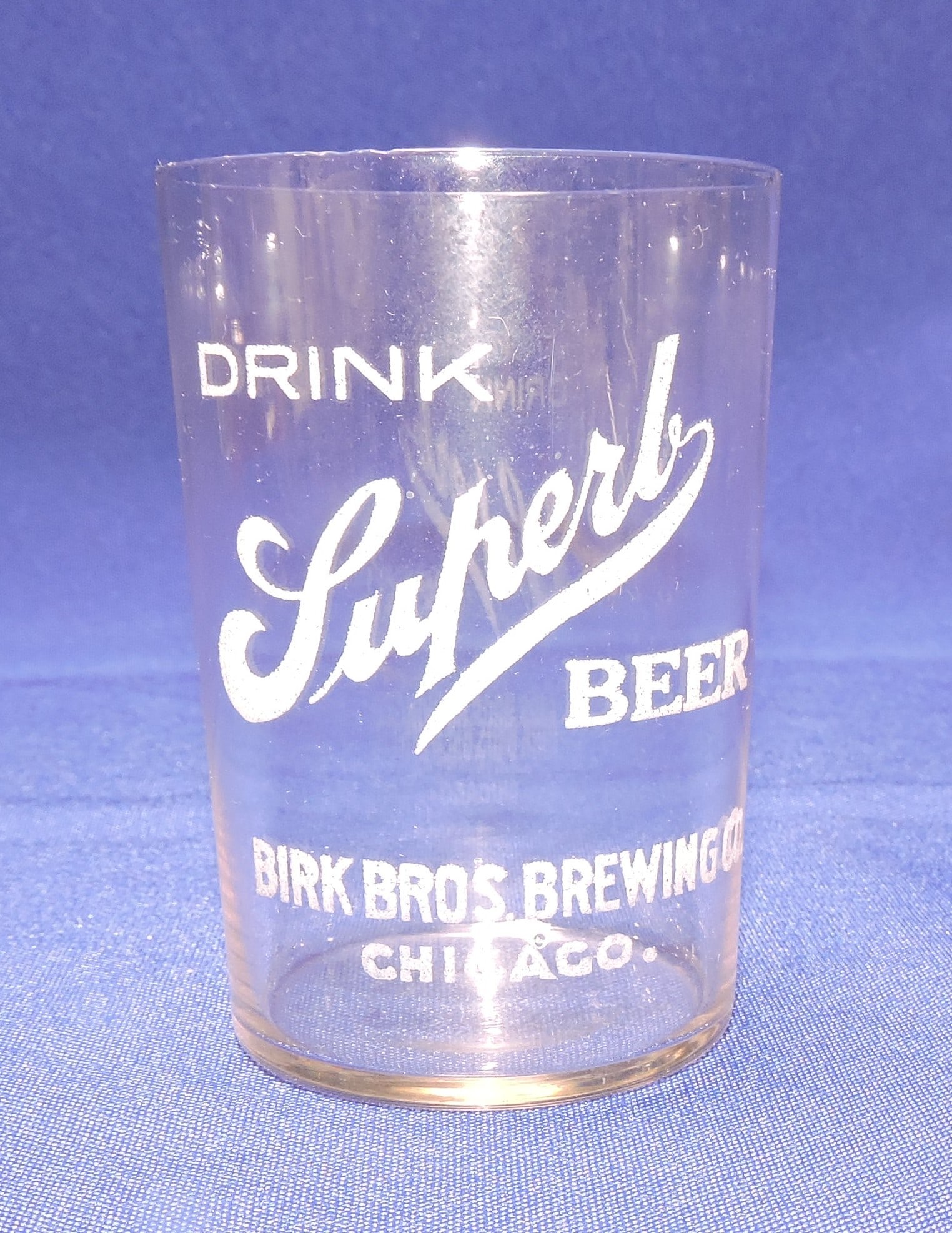 Pre-Prohibition etched beer glass, (1 of 1)