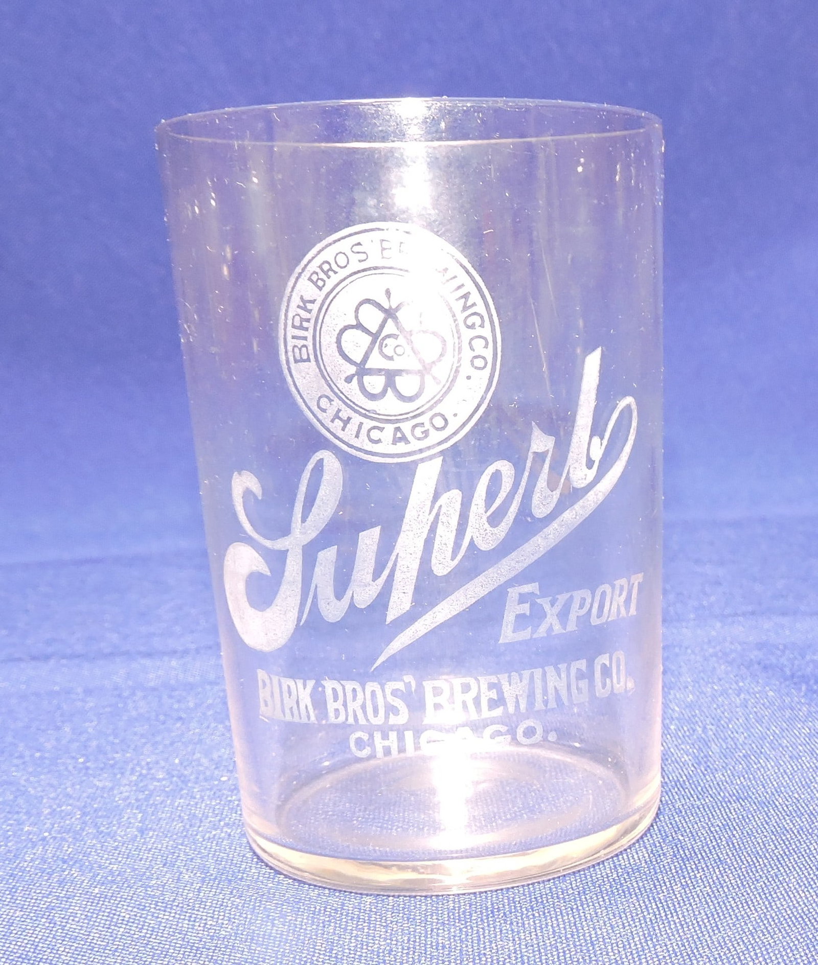 Pre-Prohibition etched beer glass, (1 of 1)