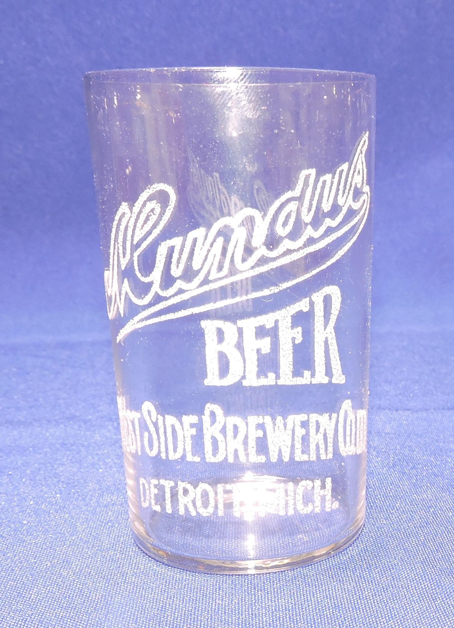 Pre-Prohibition etched beer glass, (1 of 1)