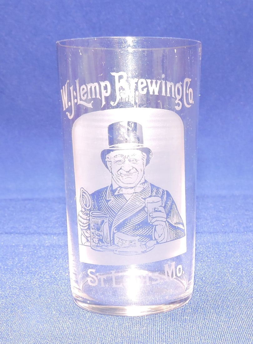 Pre-Prohibition etched beer glass, (1 of 1)