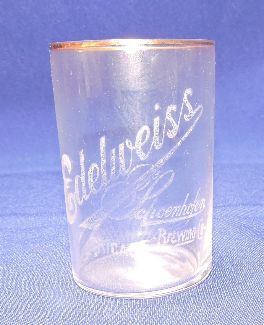 Pre-Prohibition etched beer glass, (1 of 1)
